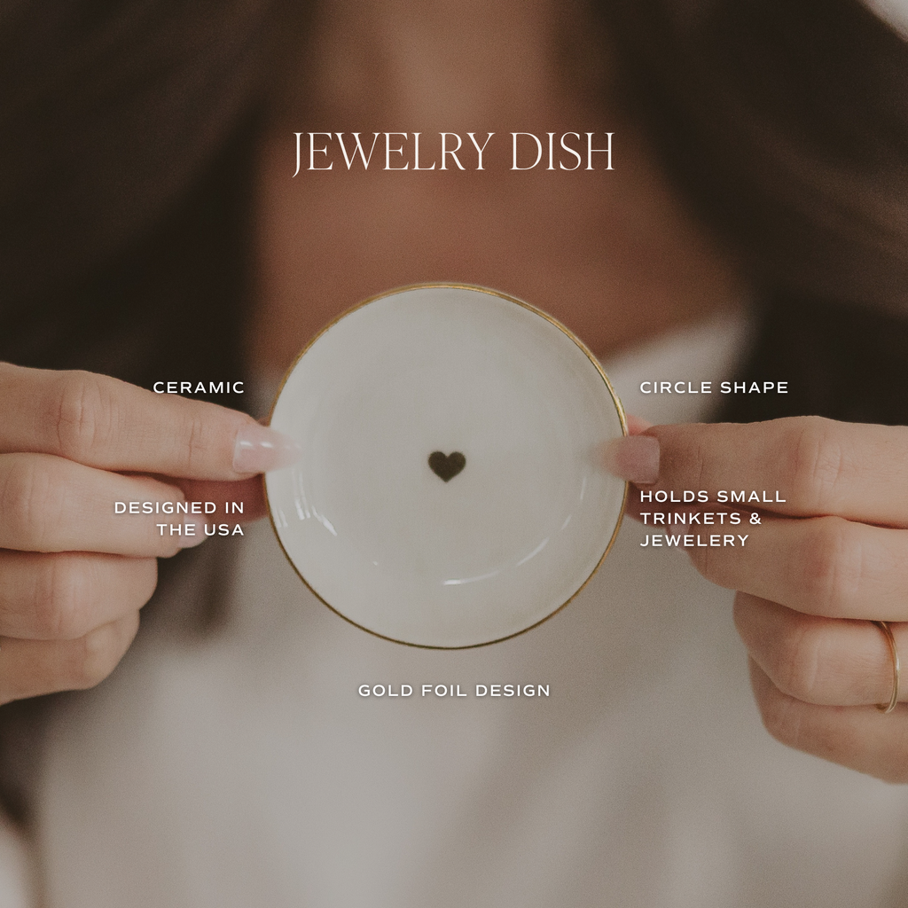 Gold Heart Jewelry Dish – Ceramic Heart Ring Dish