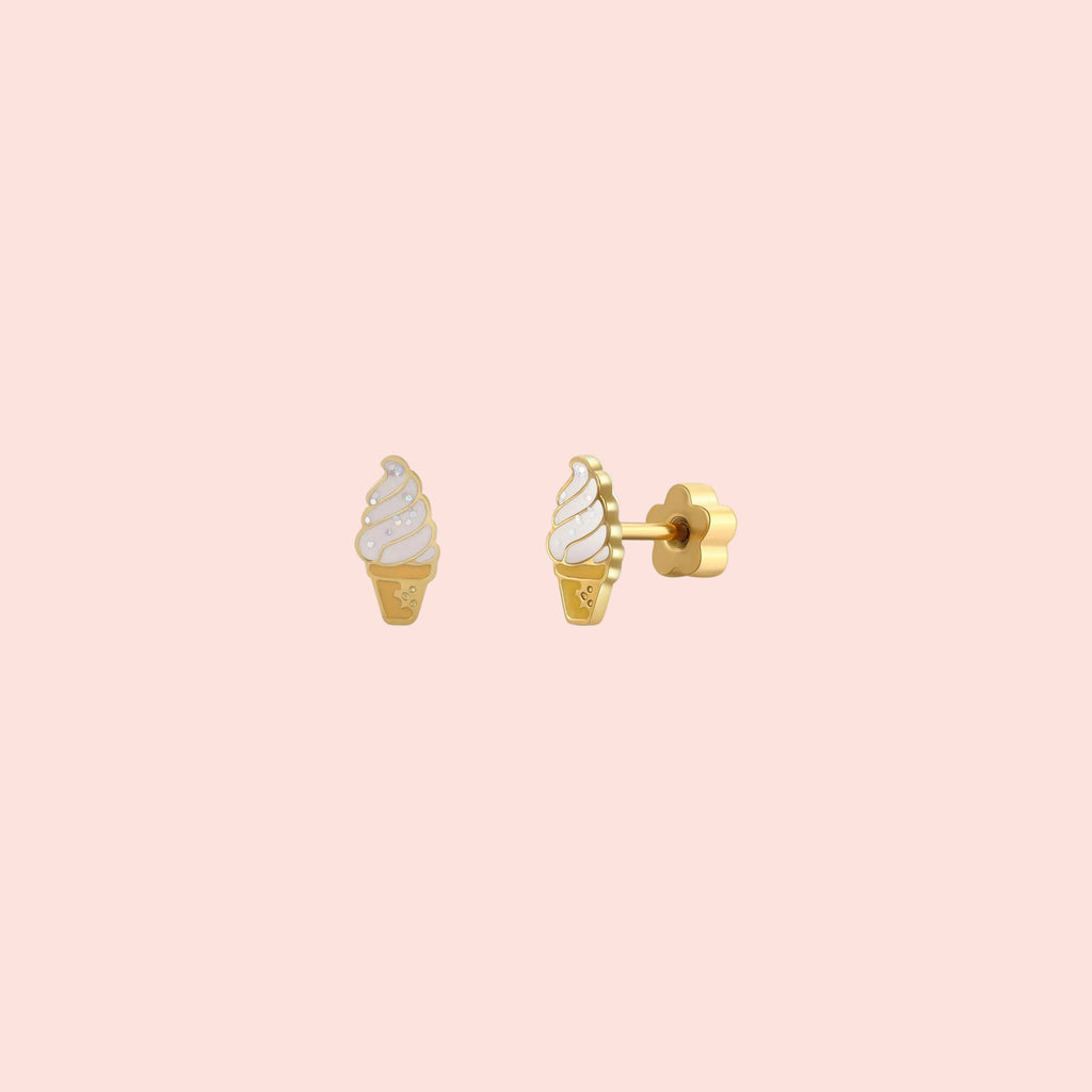 Ice Cream Enamel Flat Back Kids Earrings