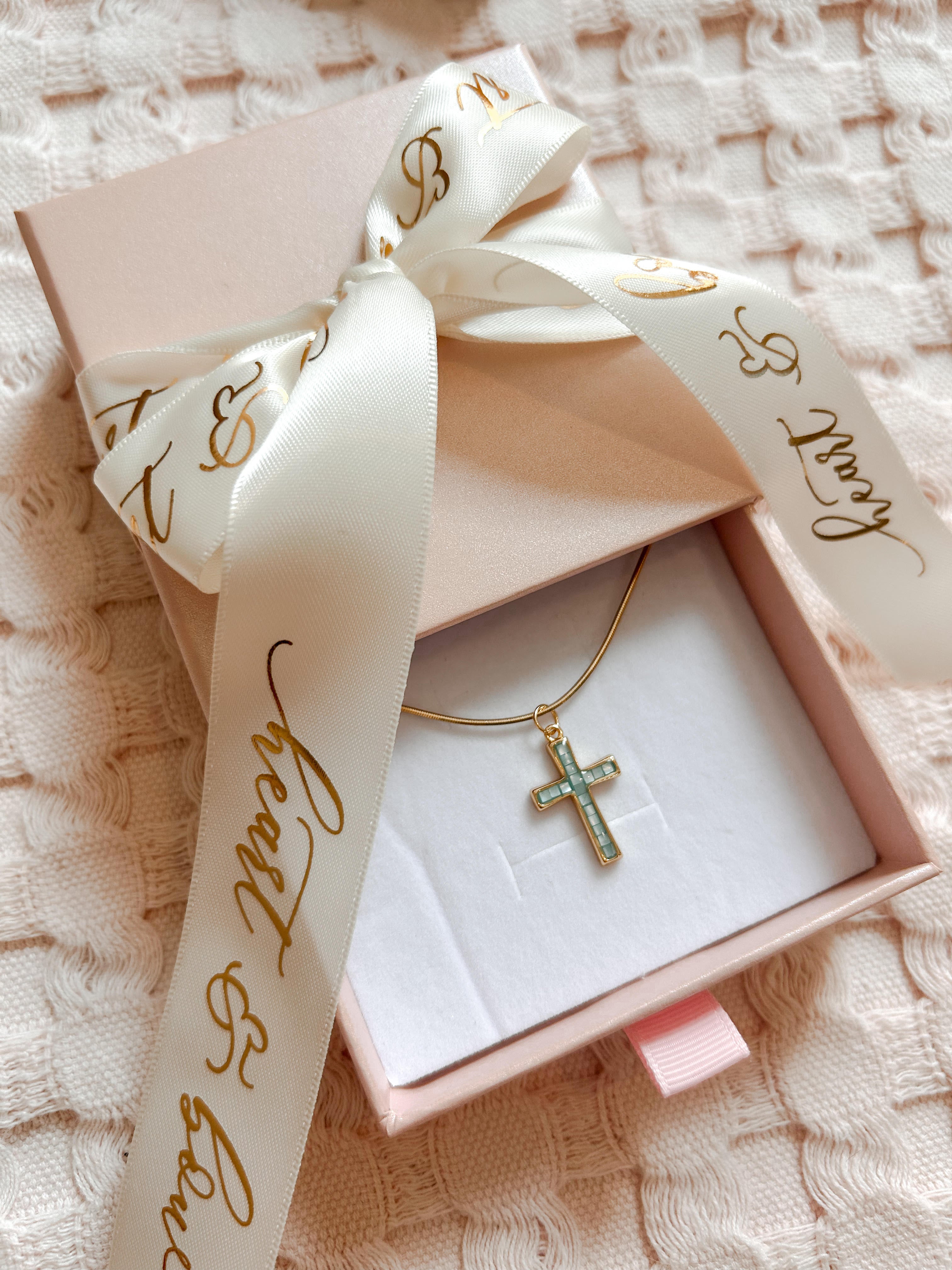 Shell Opal Cross Charm