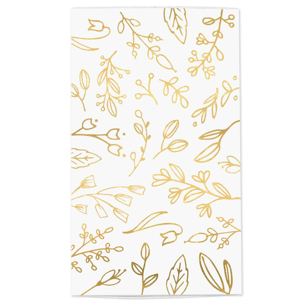 White paper with gold floral pattern