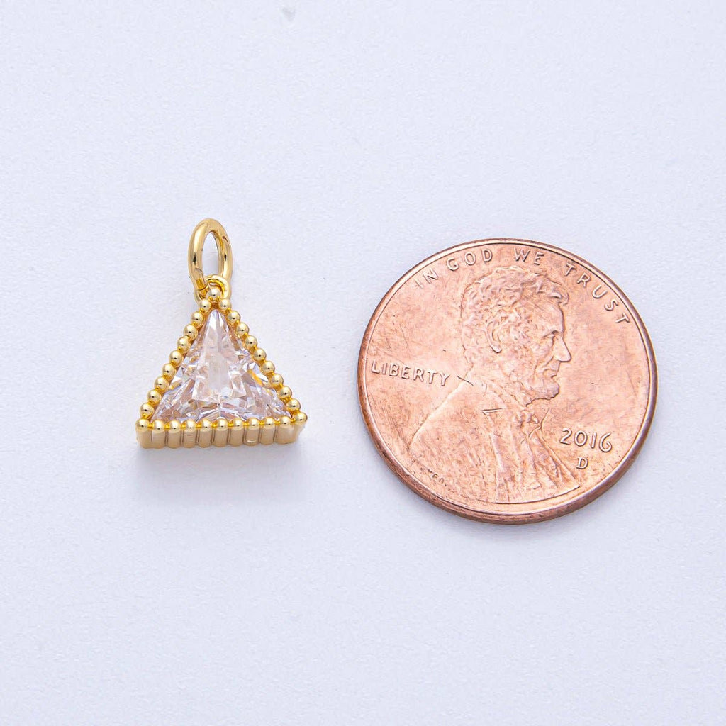 ✨ Triangle Ribbed CZ Charm