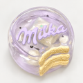 Taro White Chocolate TABA Squishy toy with translucent lavender coloring, pastel lettering, tiny star accents and creamy white chocolate-inspired details.
