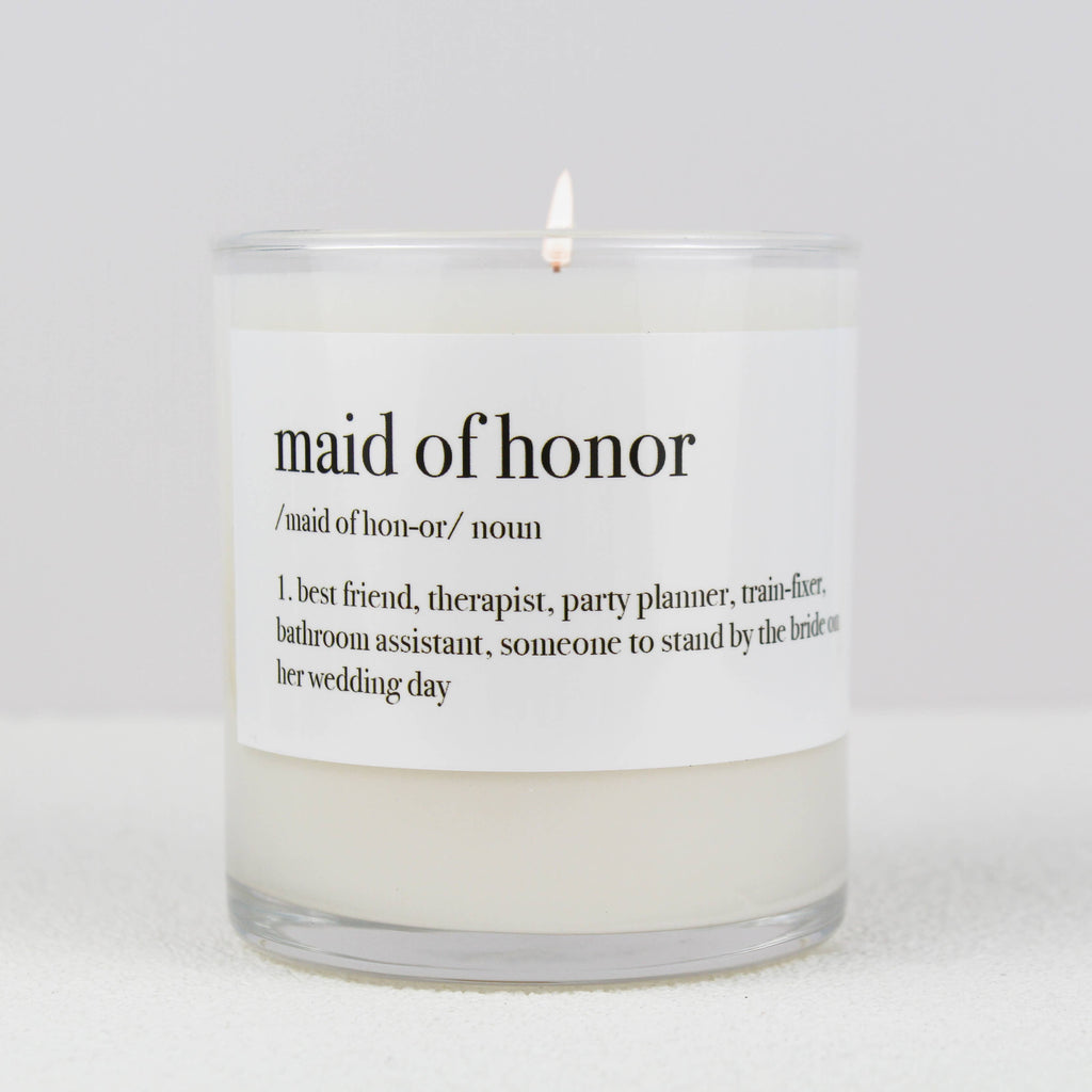 Maid of Honor Definition Soy Candle