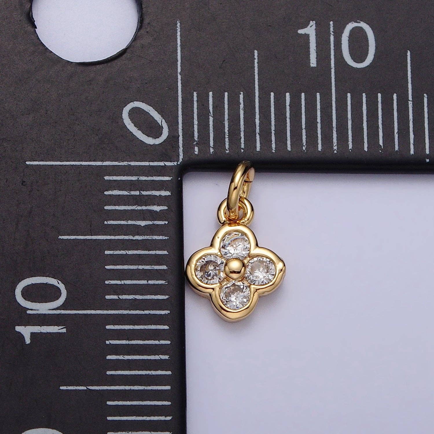 ✨ CZ Quatrefoil Clover Charm