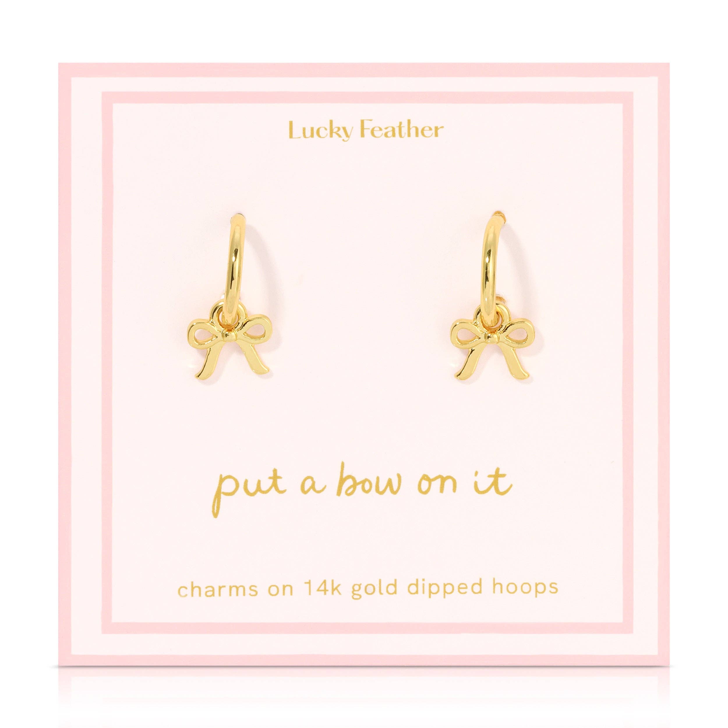 Beautiful Bows Charm Hoops – Gold Bow Huggie Earrings