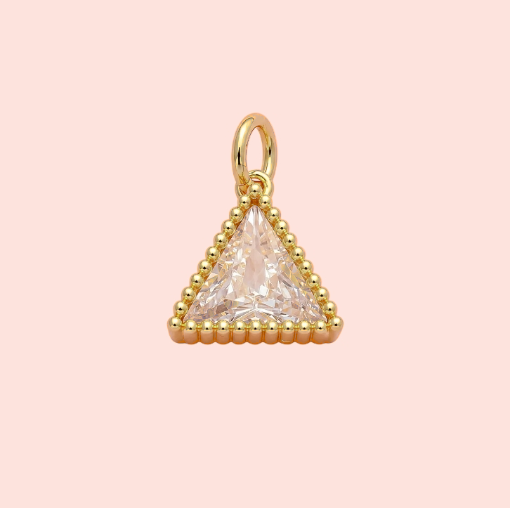 ✨ Triangle Ribbed CZ Charm