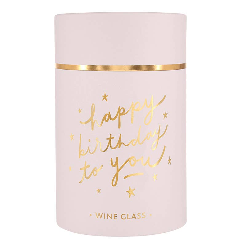 Happy Birthday Stemless Wine Glass – Birthday Gift Wine Glass