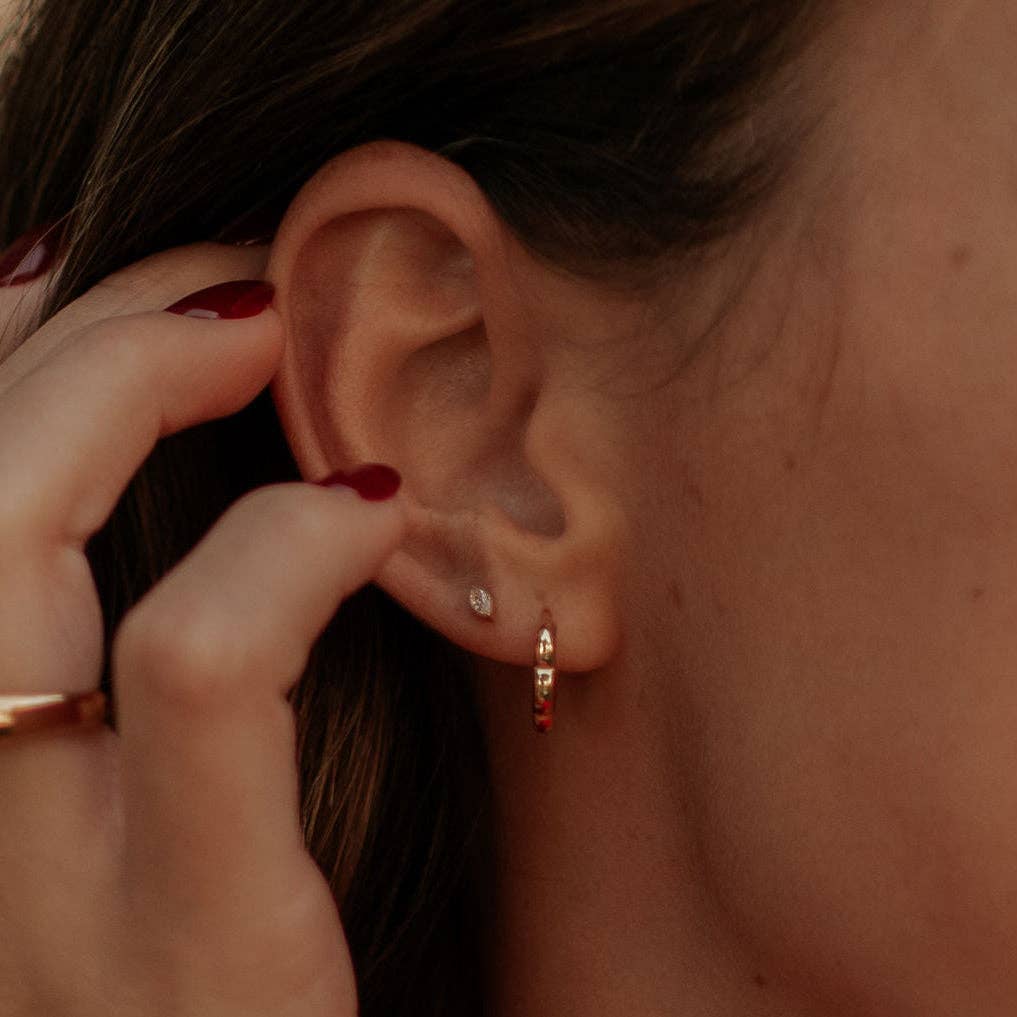 Zoe Marquise Diamond Flat Back Stud Earrings – Gold Ear Stack Studs