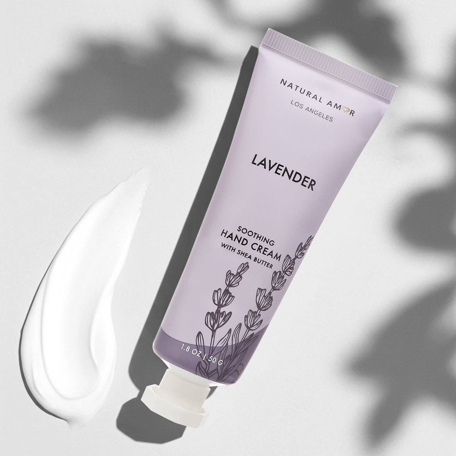 Lavender hand cream tube with 'Natural Armor' branding on a light background