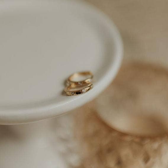 Diana Diamond Hoop Earrings – Gold Sparkle Huggies
