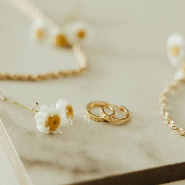 Sydney Hammered Hoop Earrings – Gold or Silver Huggies