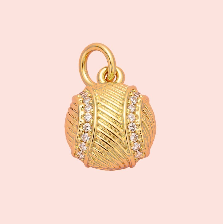✨ Gold Baseball Charm