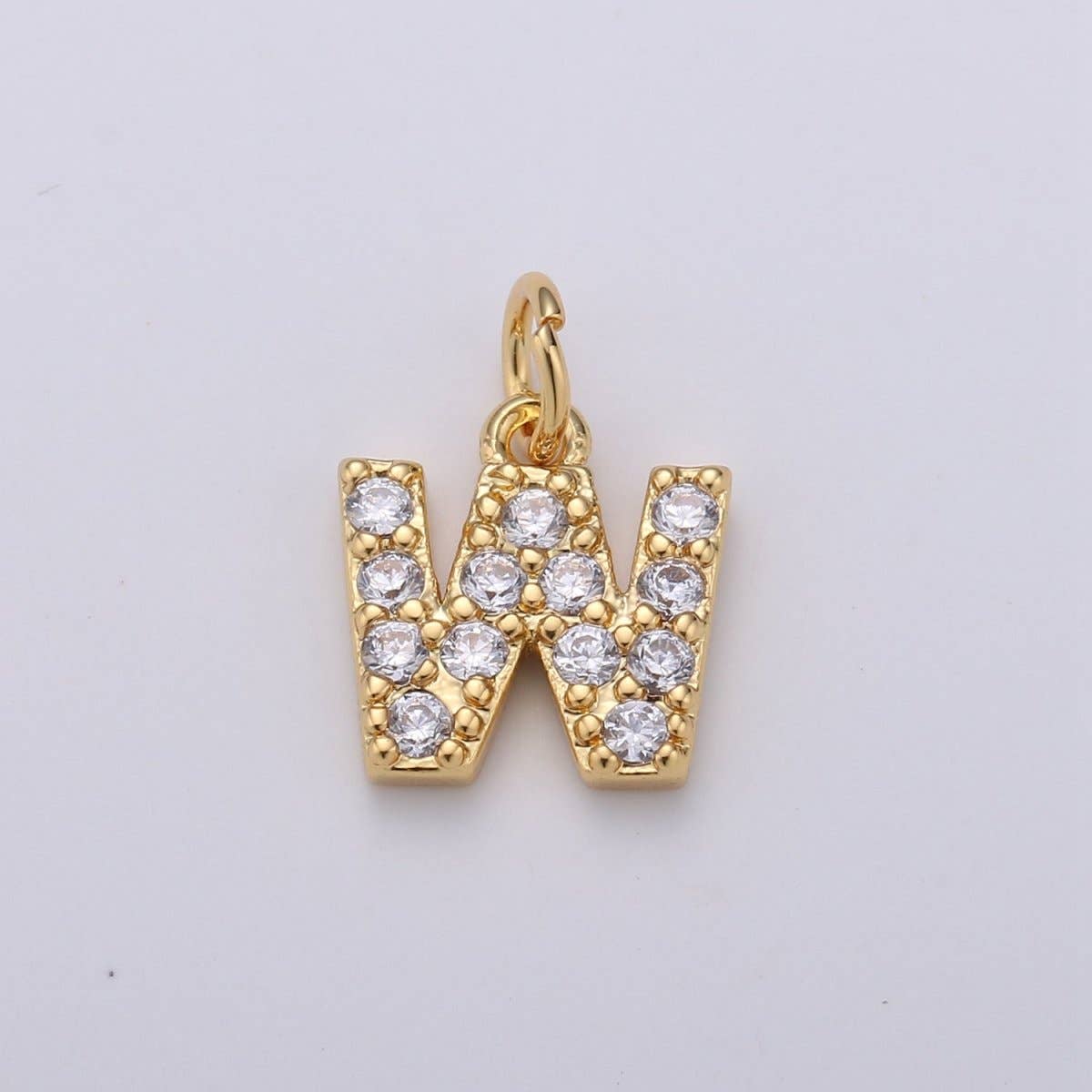 ✨ Gold Pavé Initial Charm