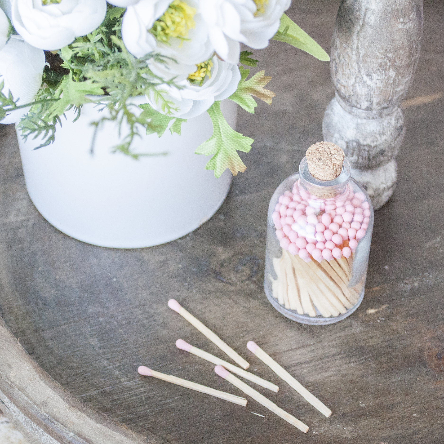 Blush Pink Matches in Glass Jar – Decorative Safety Matches