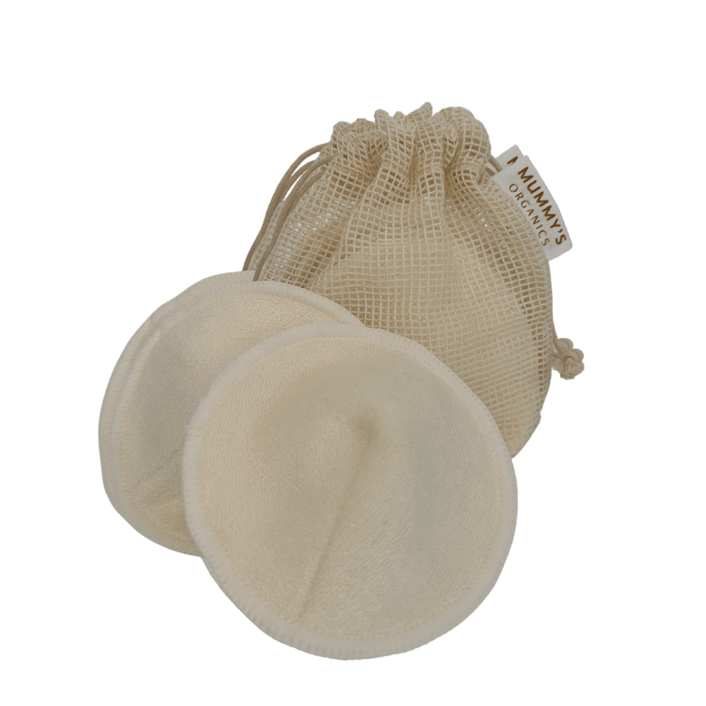 Reusable Organic Breast Pads (6 Pack) – Bamboo & Cotton Nursing Pads for Breastfeeding Moms