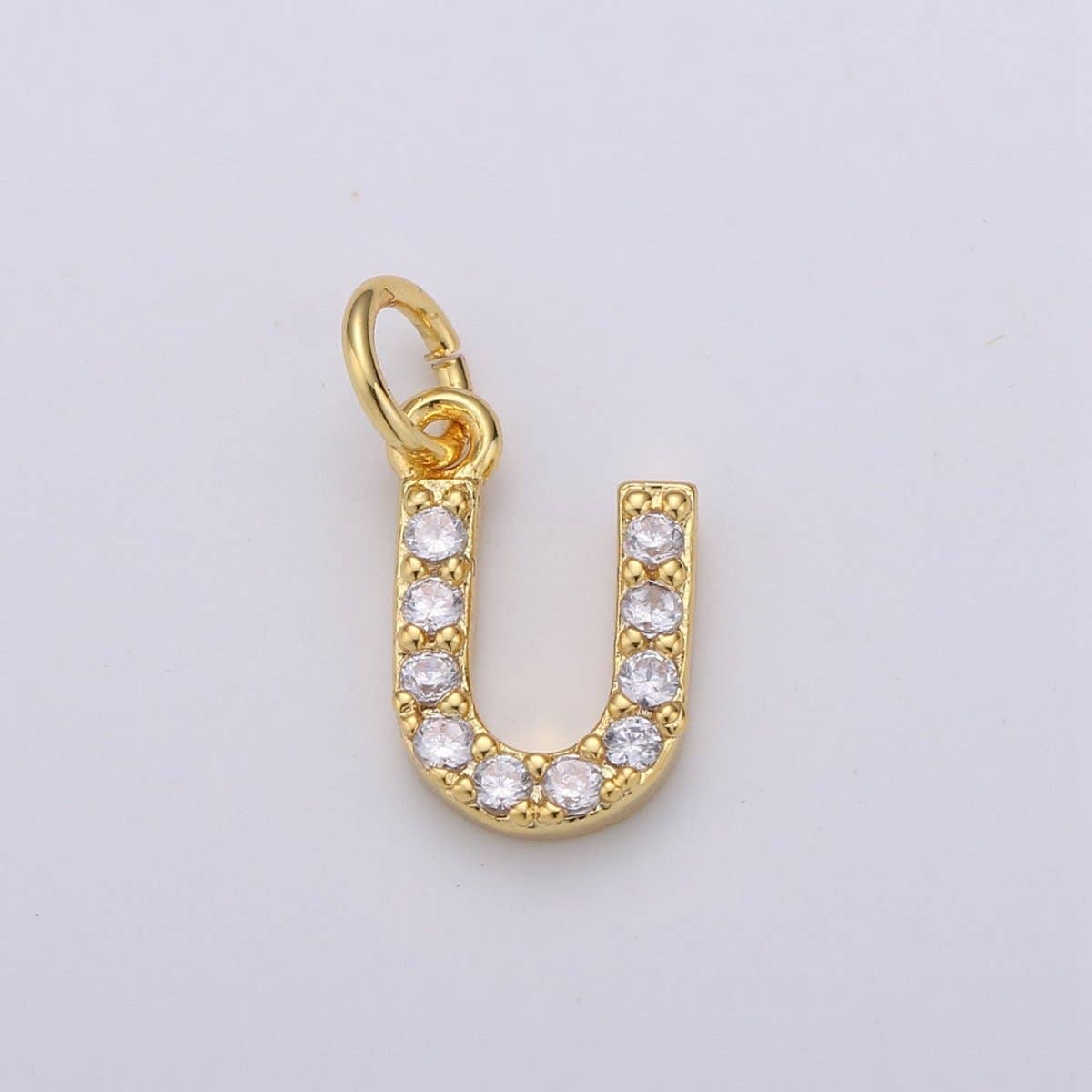 ✨ Gold Pavé Initial Charm