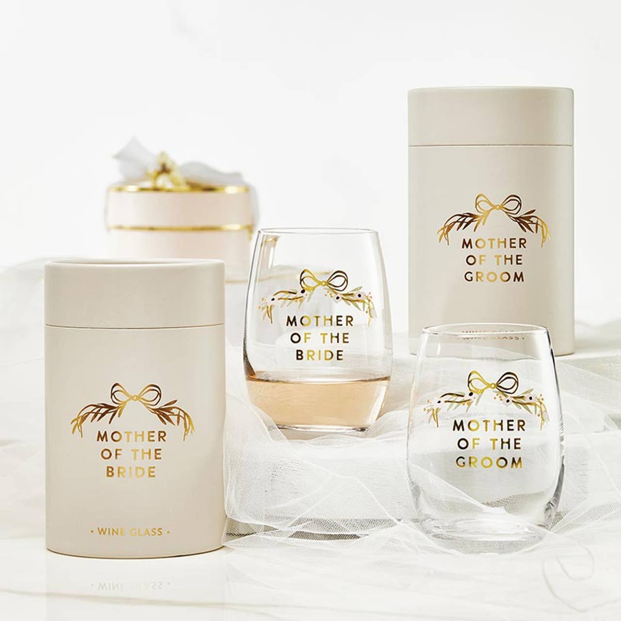 Mother of the Bride Wine Glass – Wedding Gift Stemless Wine Glass