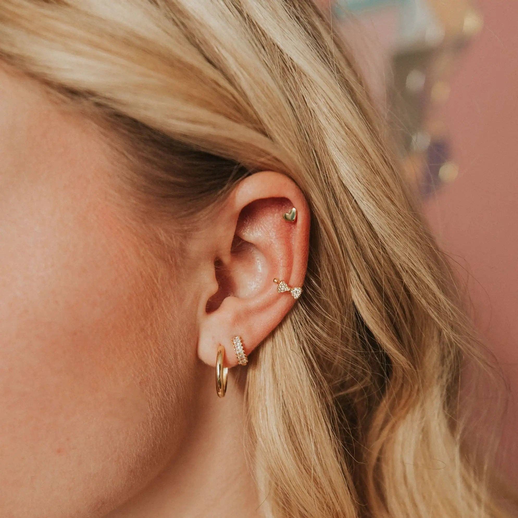 Mini Heart Stud Earrings – Gold Dainty Heart Studs