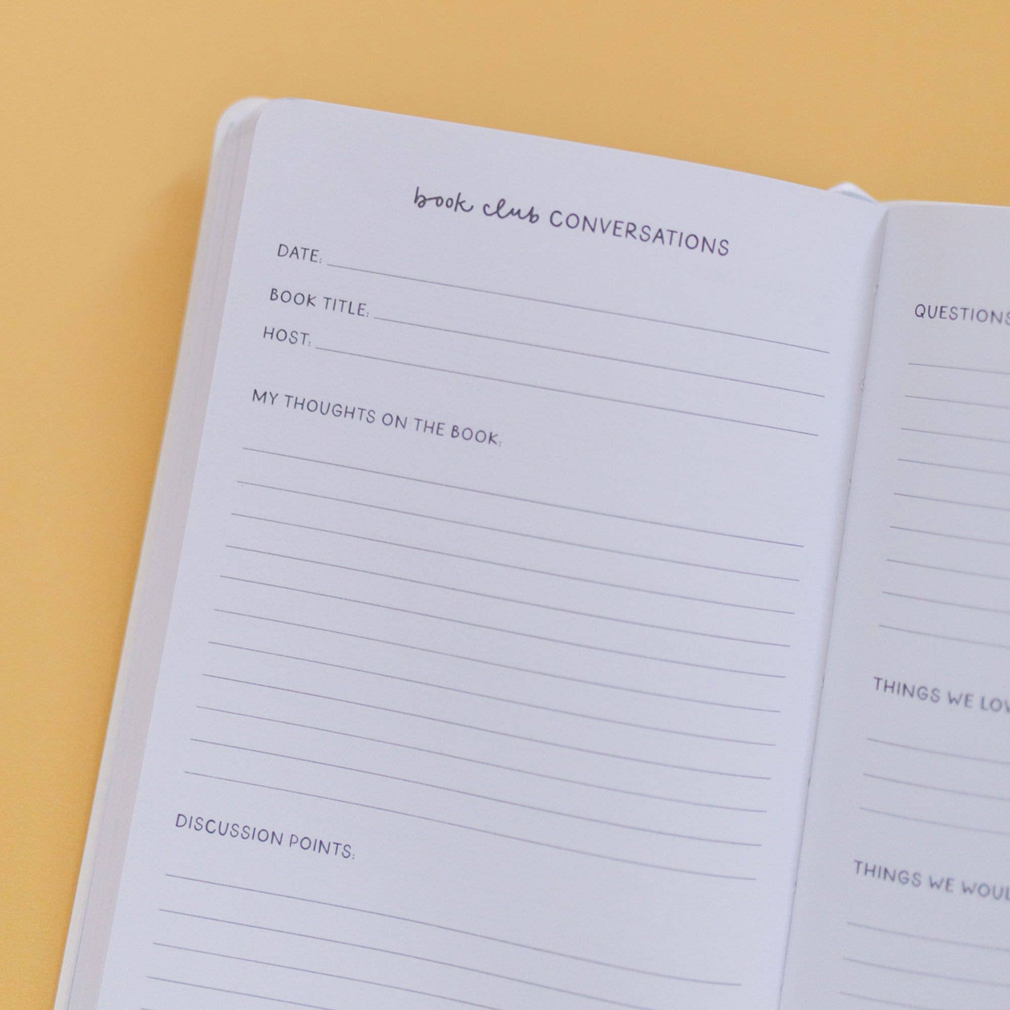 Reading goal and tracking pages inside the journal.