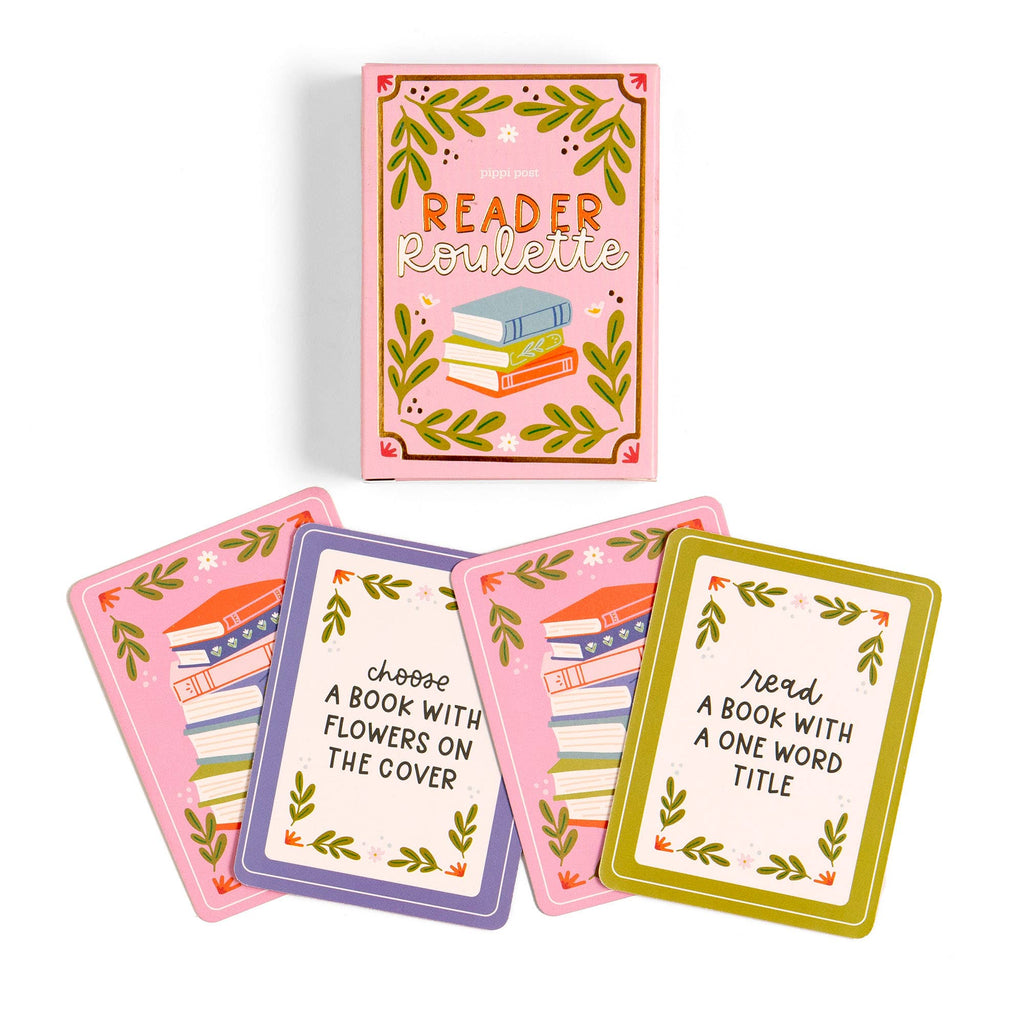Reading prompt cards designed to help book lovers choose what to read next.
