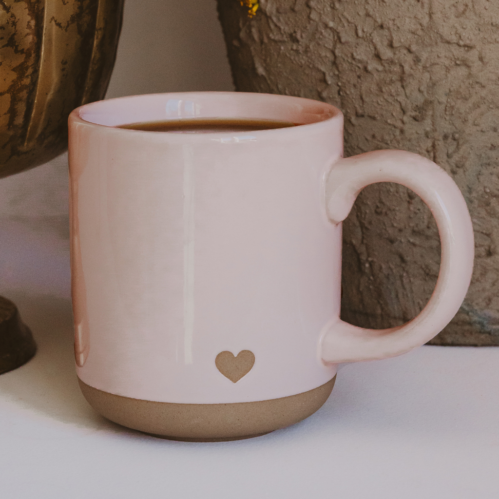 Pink Heart Stoneware Coffee Mug – Gift Mug