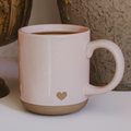 Pink Heart Stoneware Coffee Mug – Gift Mug