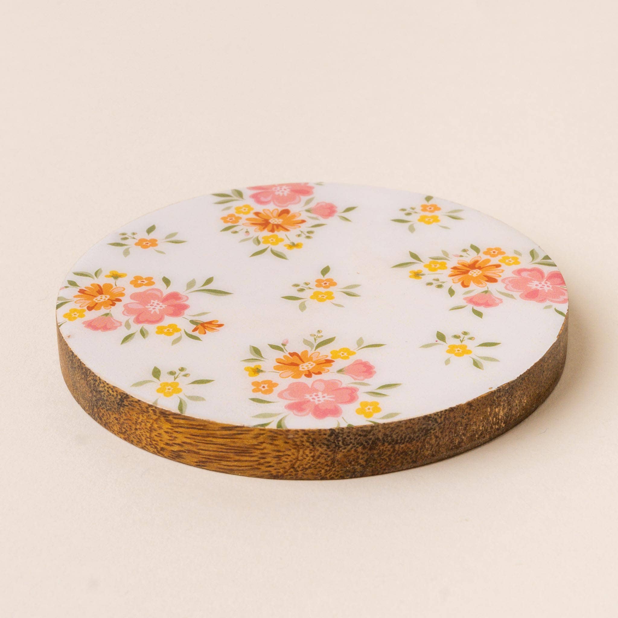 Wood Enamel Coaster - Endless Daydream Cream