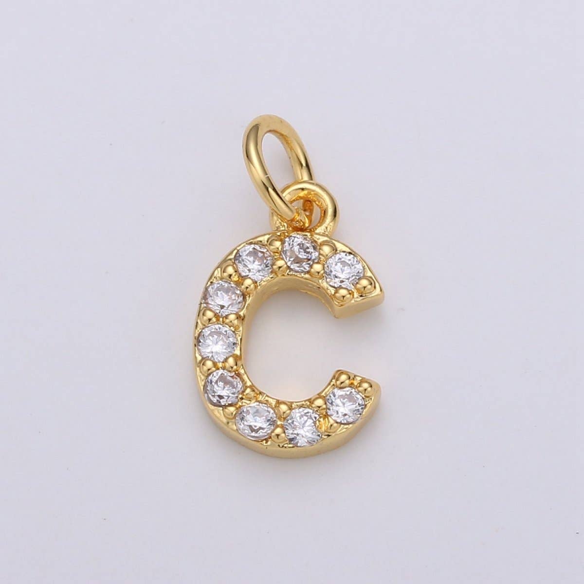 ✨ Gold Pavé Initial Charm