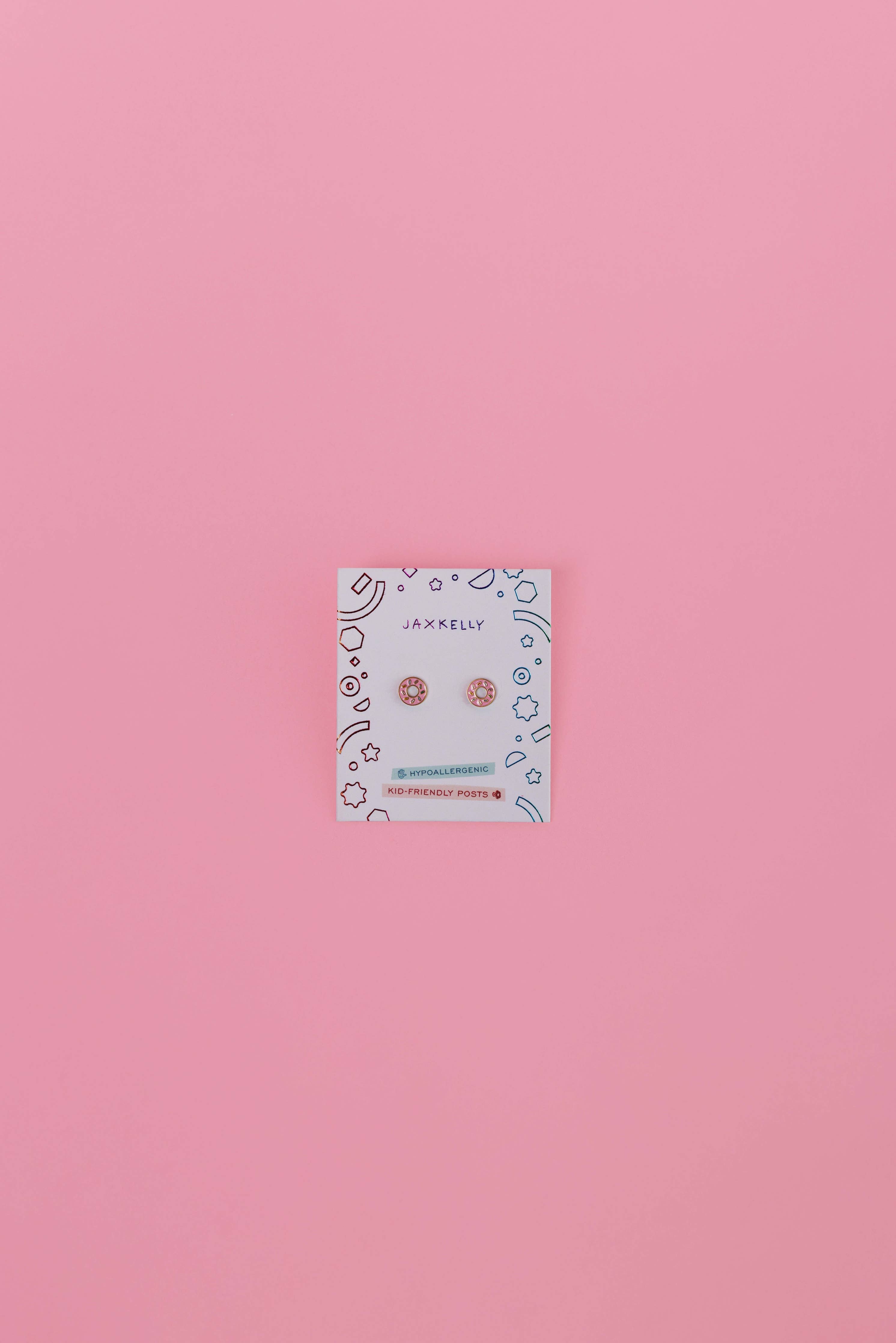 Donut Enamel Flat Back Kids Earrings