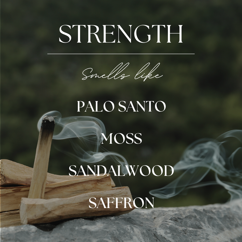 Strength Palo Santo & Mossy Woods – 9 oz. Soy Candle Gift