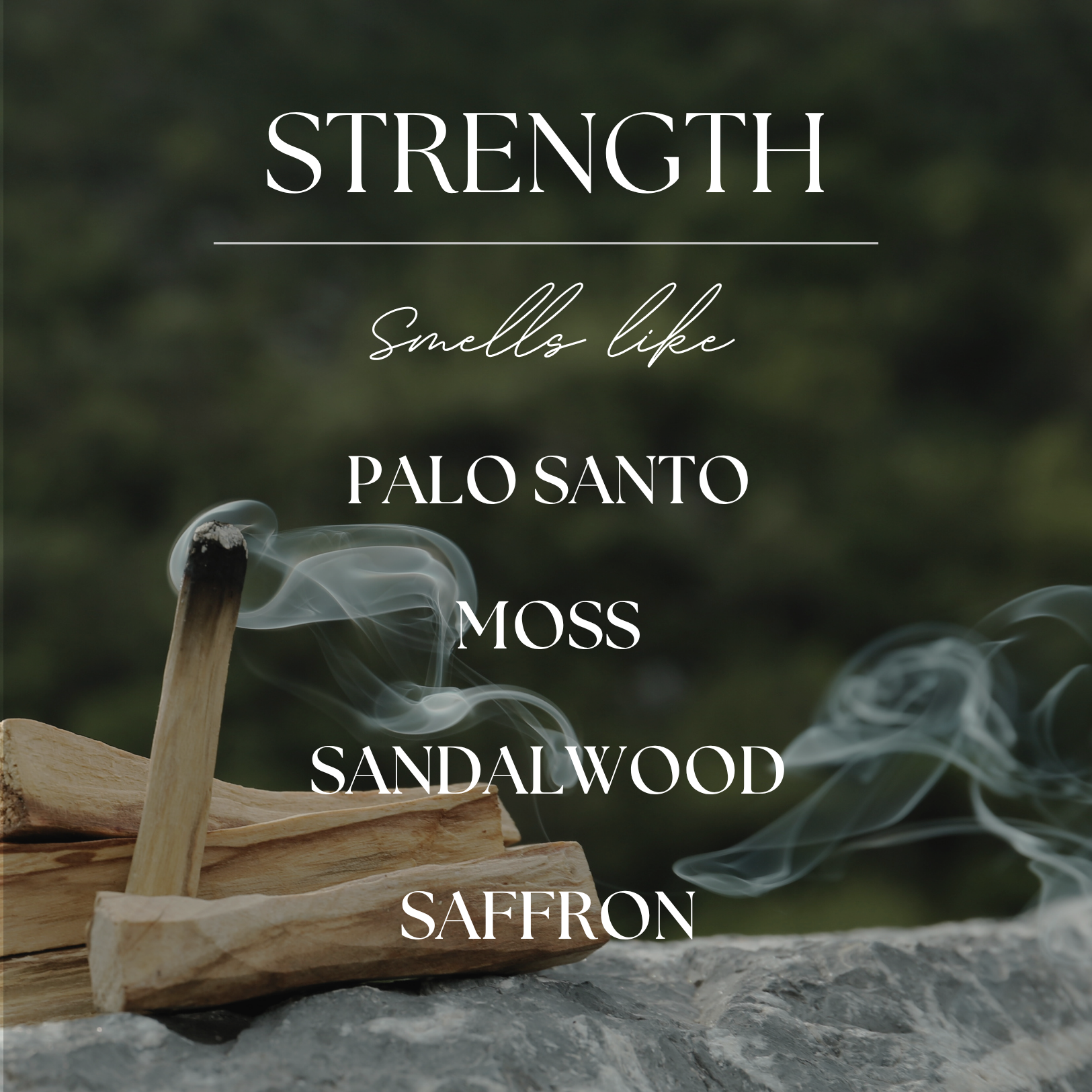 Strength Palo Santo & Mossy Woods – 9 oz. Soy Candle Gift