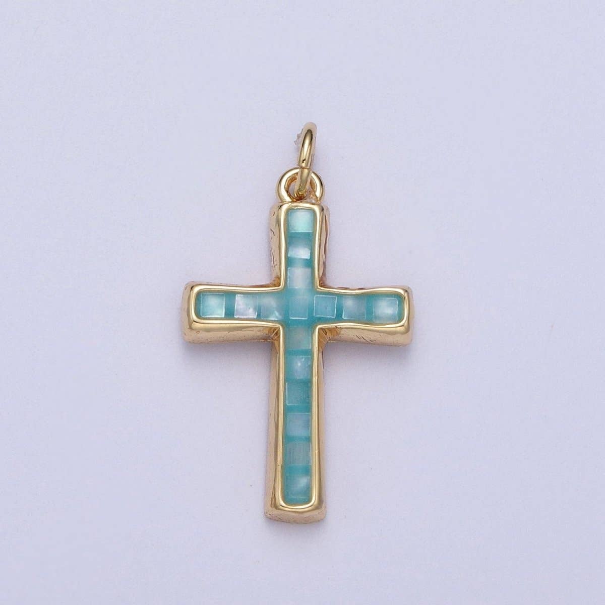 Shell Opal Cross Charm