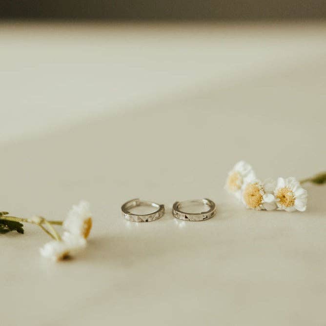 Sydney Hammered Hoop Earrings – Gold or Silver Huggies