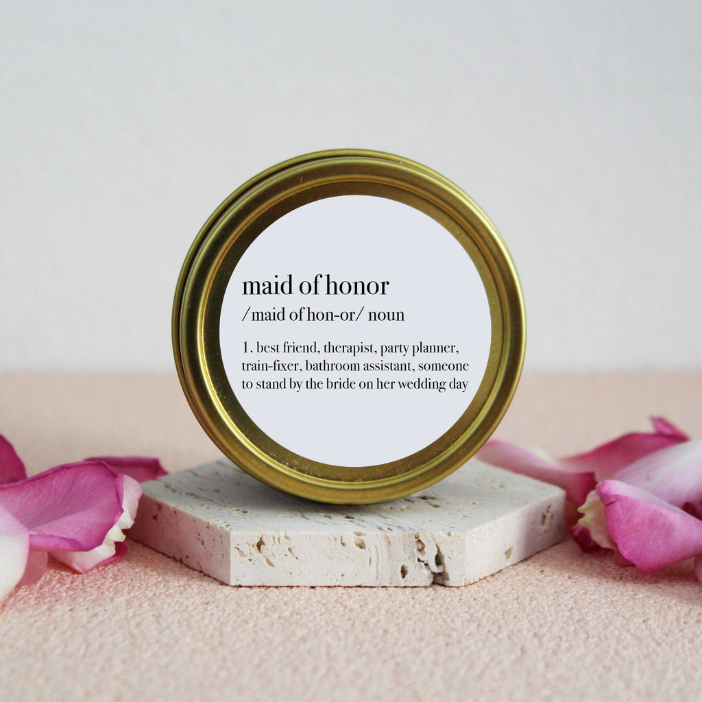 Maid of Honor Definition Soy Candle
