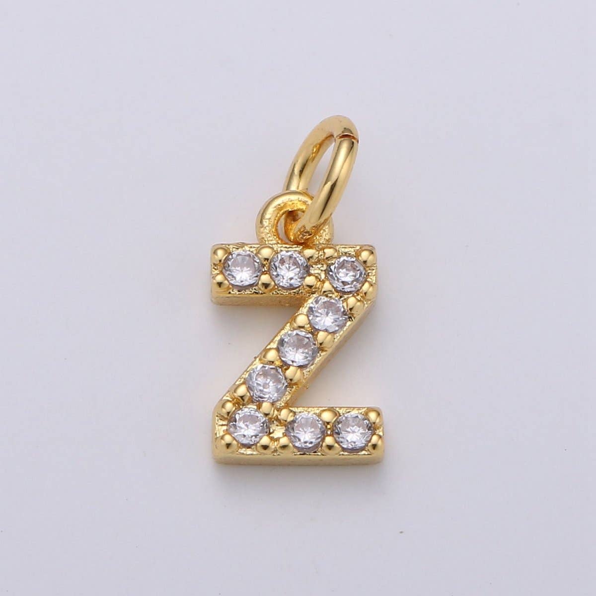 ✨ Gold Pavé Initial Charm