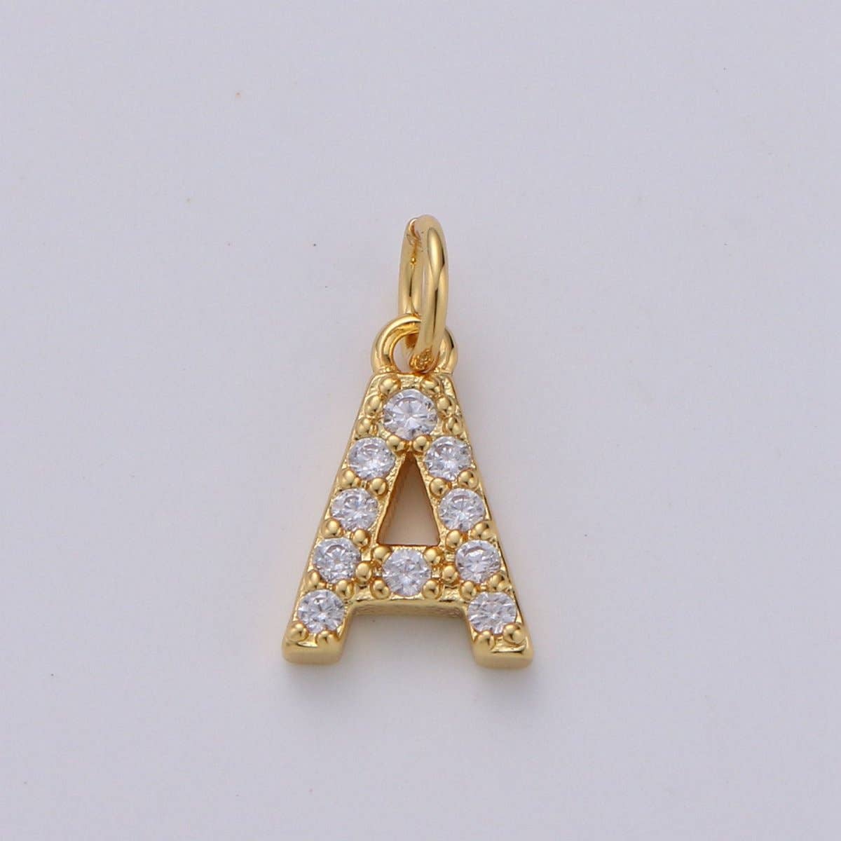✨ Gold Pavé Initial Charm