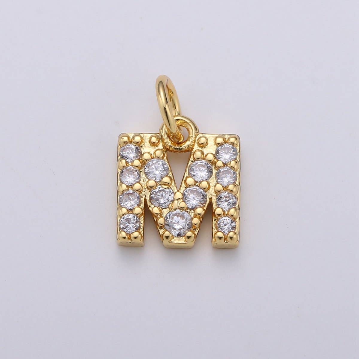 ✨ Gold Pavé Initial Charm