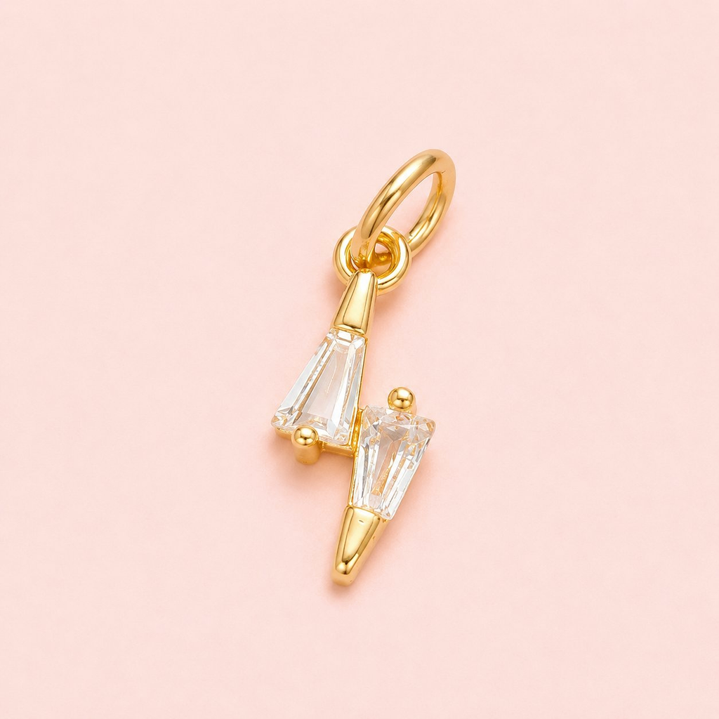⚡ Crystal Lightning Bolt Charm