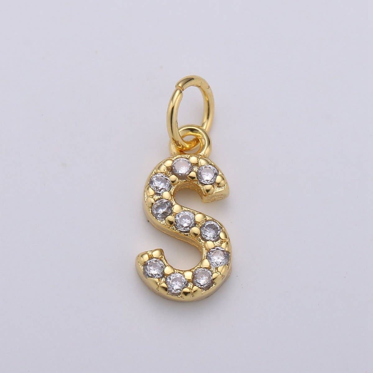 ✨ Gold Pavé Initial Charm