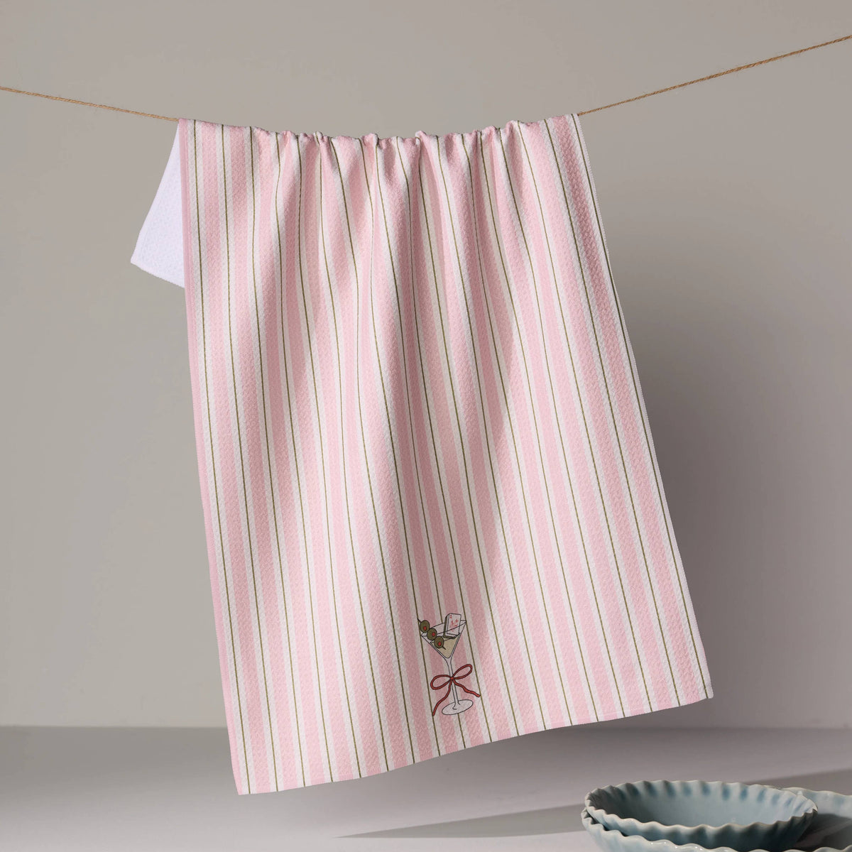 Martini Stripe Tea Towel - Mahjong