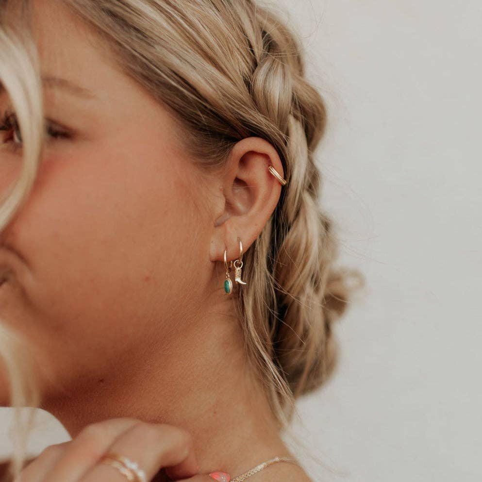 Dolly Boot Hoop Earrings – Gold Cowboy Boot Huggie Earrings