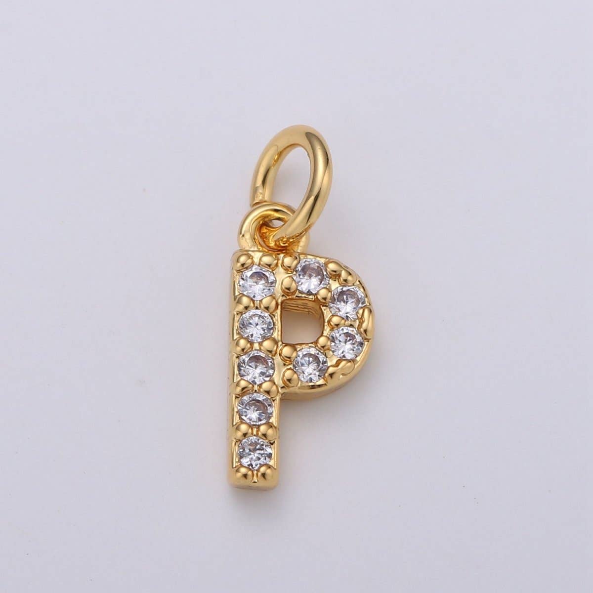 ✨ Gold Pavé Initial Charm
