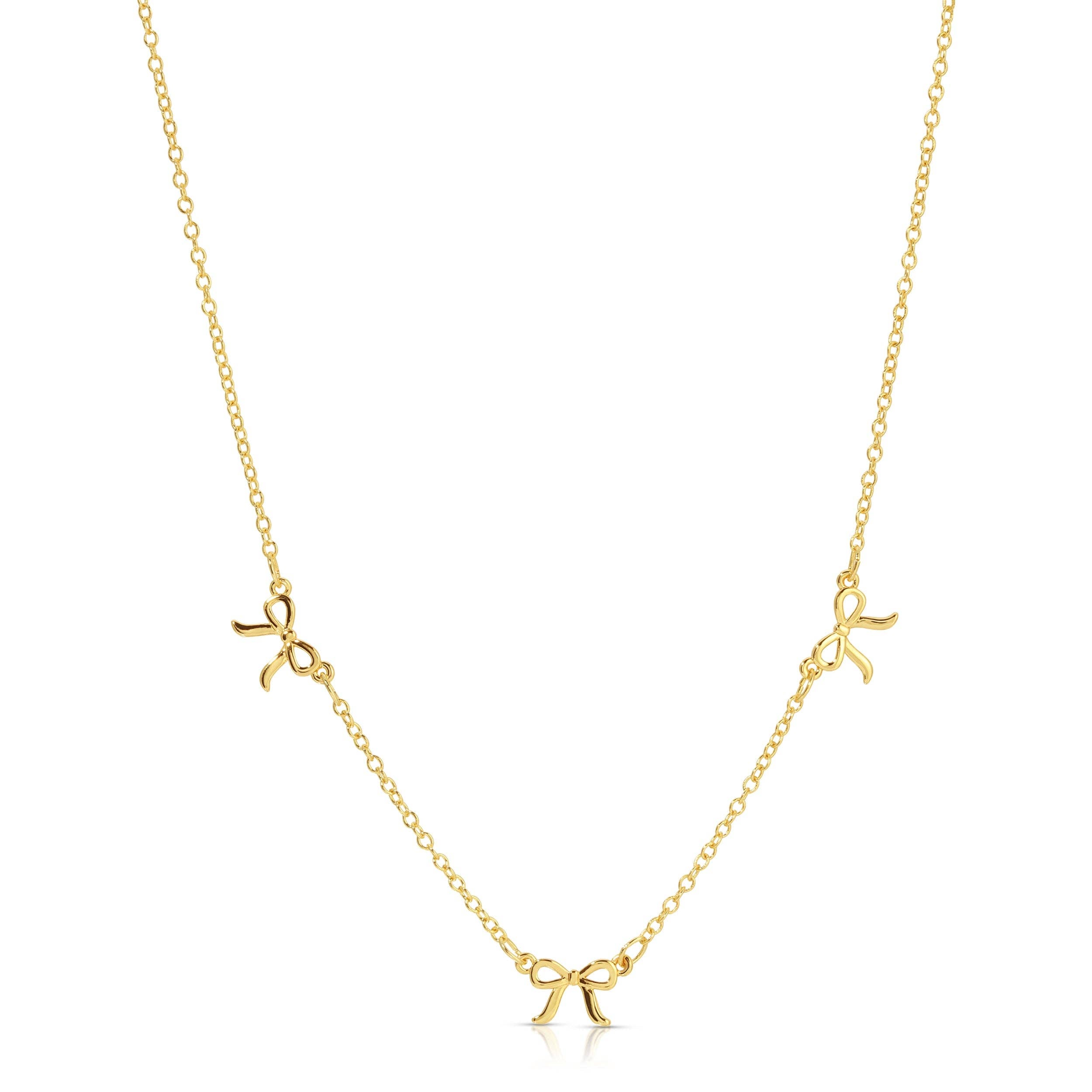 Beautiful Bows Necklace – Gold Bow Charm Necklace