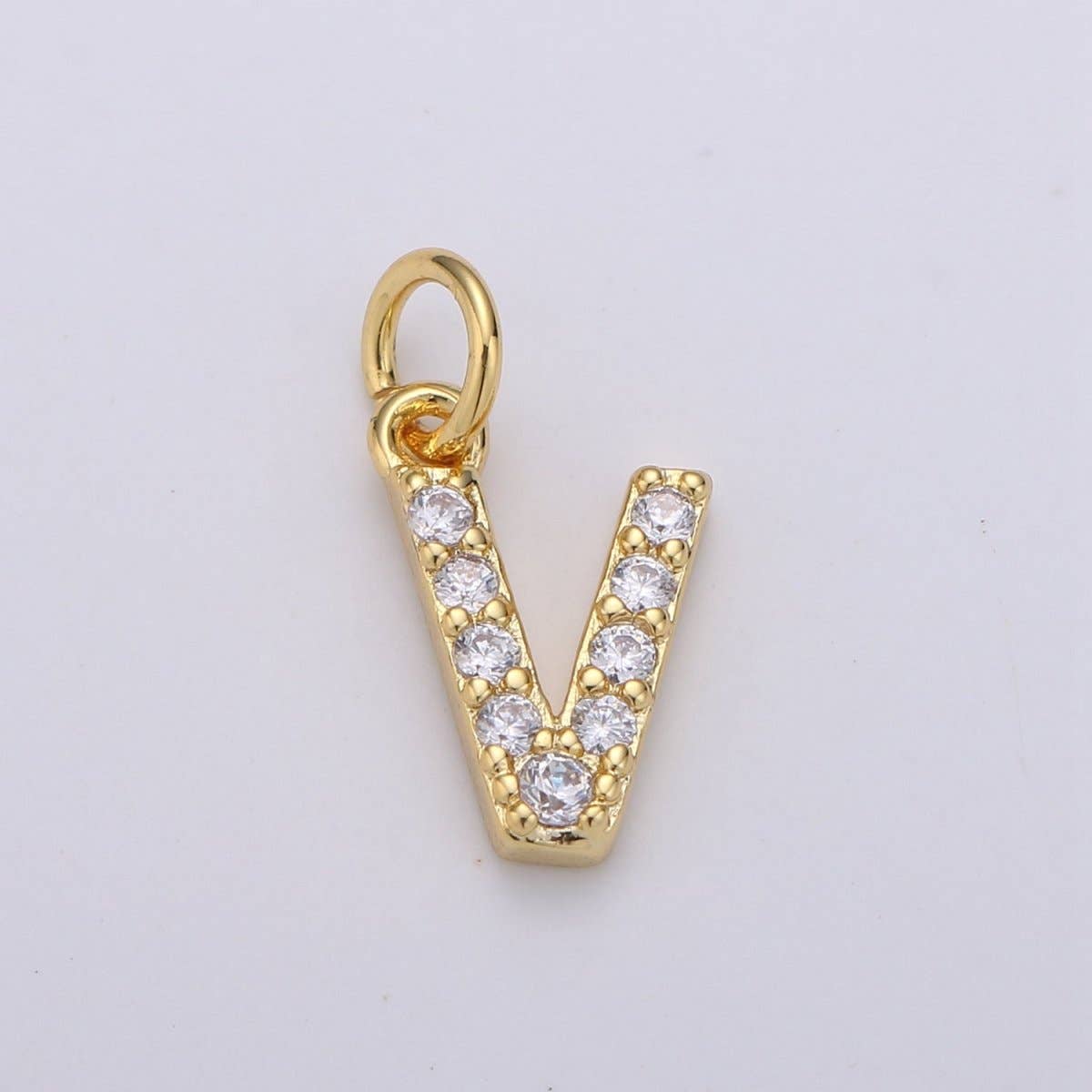 ✨ Gold Pavé Initial Charm