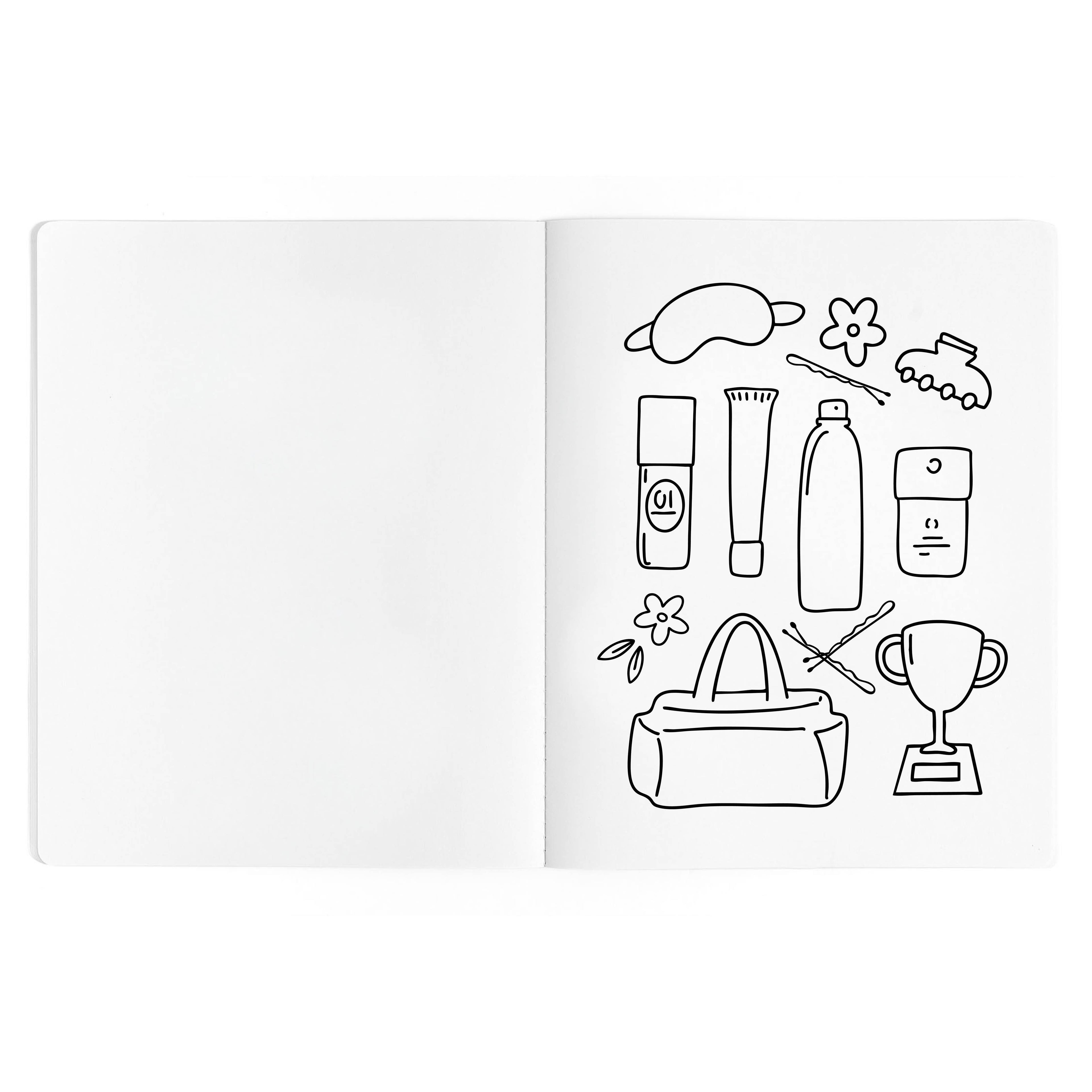 Dance-themed coloring page featuring ballet shoes and studio-inspired illustrations.
