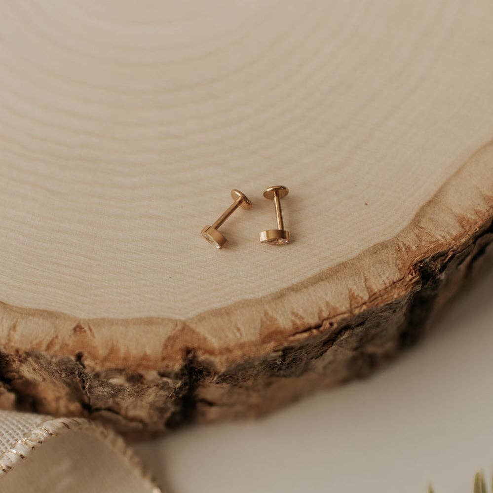Zoe Marquise Diamond Flat Back Stud Earrings – Gold Ear Stack Studs