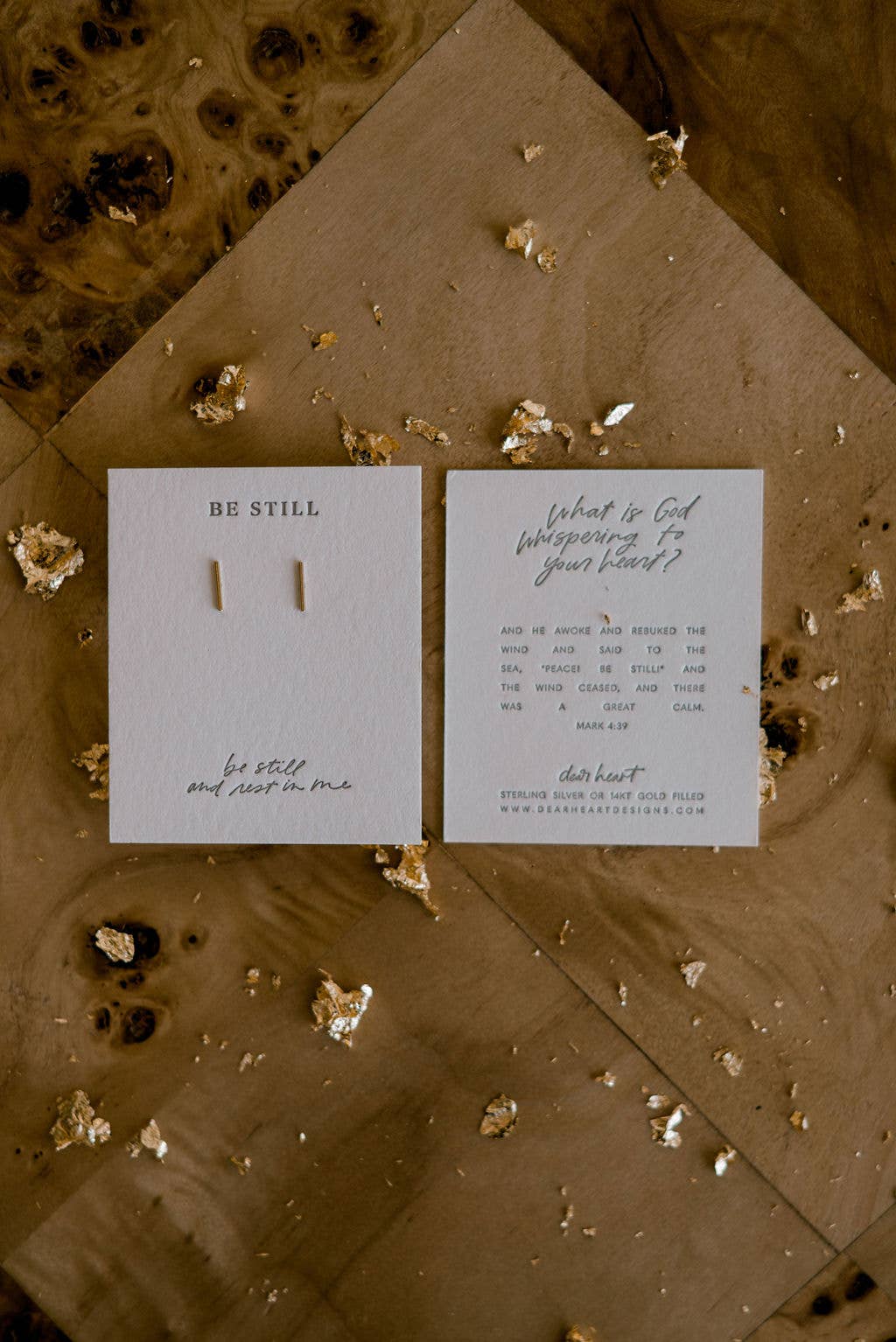 Be Still Stud Earrings – Faith Inspired Gold Earrings