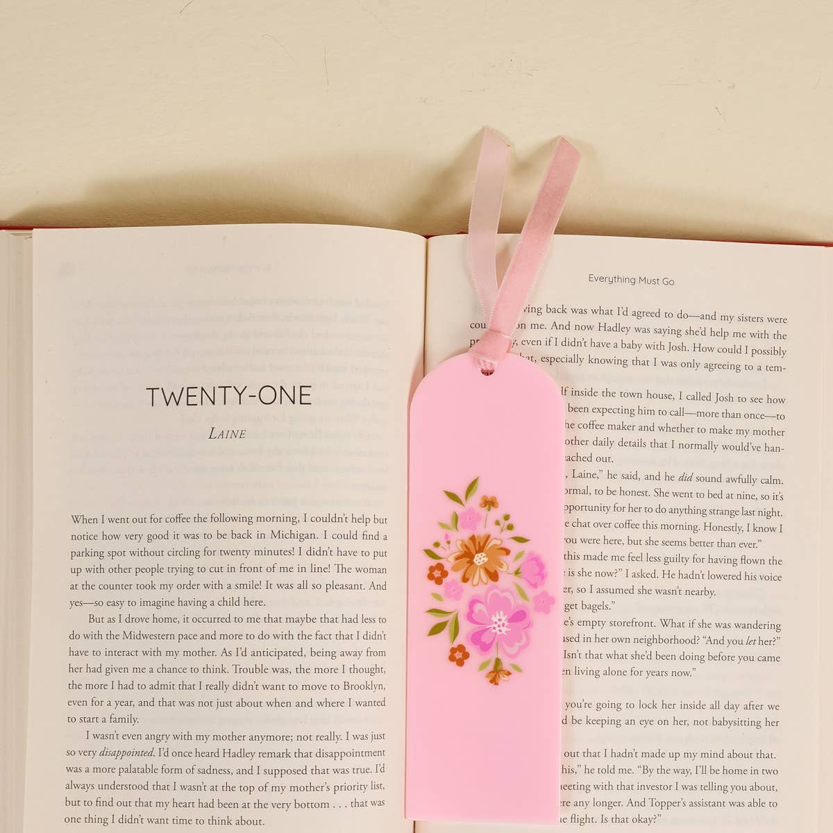 Acrylic Bookmark – Dainty Floral Pink