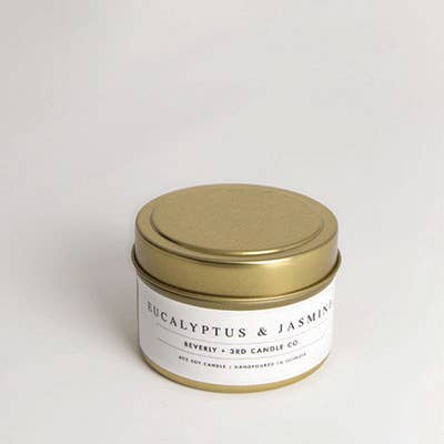 Eucalyptus & Jasmine Soy Candle – 4oz Travel Tin