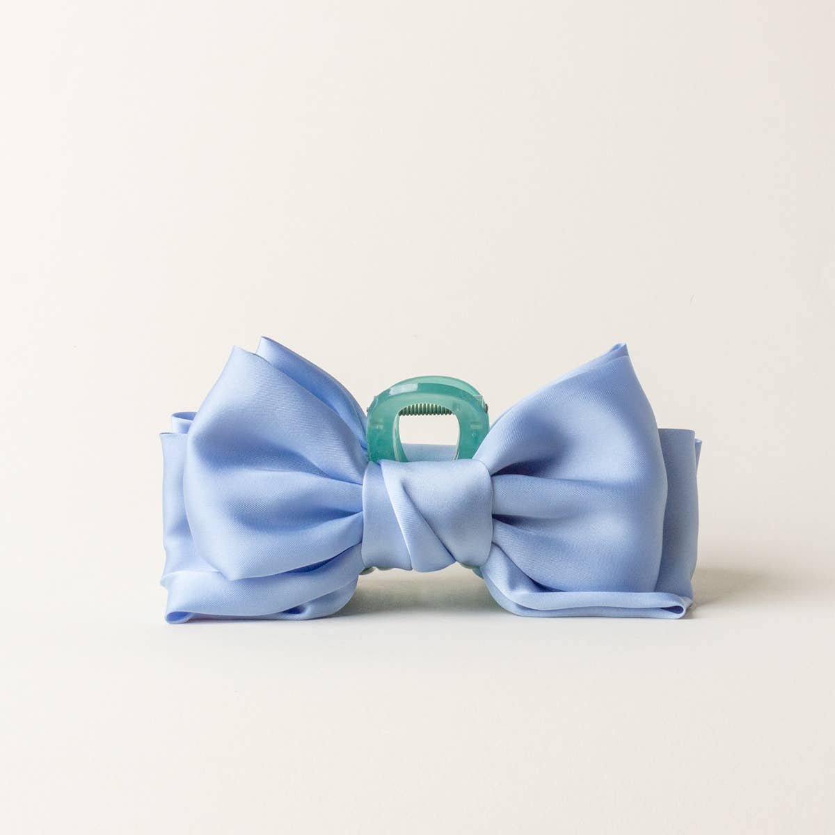 Satin Bow Claw Clip – Blue